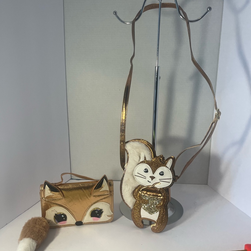 Gold and White Animal Crossbody Bags